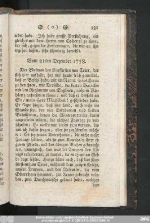 Vom 21ten Dezember 1758.