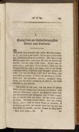 L. Evangelium am fünfundzwanzigsten Sonnt. nach Trinitatis.