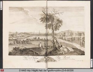 Vue du Nouveau Palais Royal, du Belvedere et de la Ville de Potsdam, et des Environs, prise de la Montagne de Eiche.