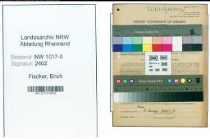 Entnazifizierung Erich Fischer , geb. 19.06.1902 (Gaertnergehilfe)