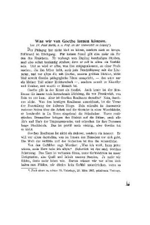 Was wir von Goethe lernen können