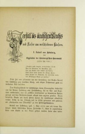 Verfall des deutschen Reiches und Kaiser aus verschiedenen Häusern