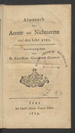 1789: Almanach für Aerzte und Nichtaerzte