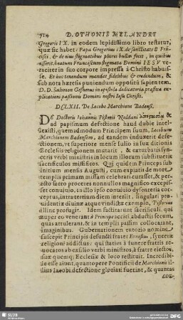 DCLXII. De Iacobo Marchione Badensi