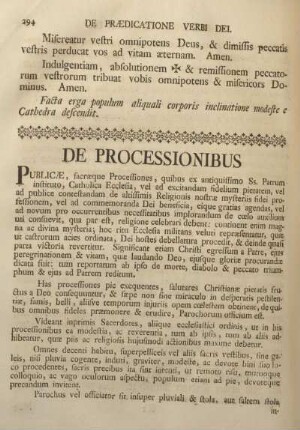 De processionibus.