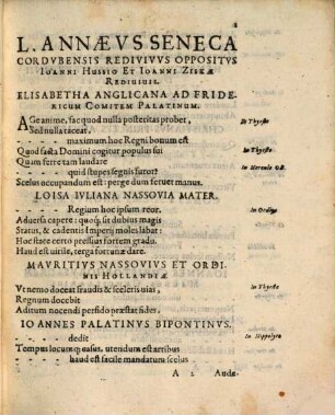 Violenti Imperii Imago A L. Annaeo Seneca In Persona Friderici Palatini Bohemiae & Patriae Exulis in scenam producta Accessit M. Annaeus Lucanus Proteus. De Bello Bohemico