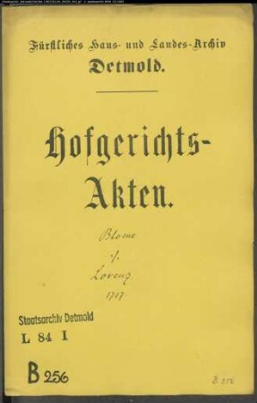 Blome, Gottschalk in Detmold gegen Franz Hermann Lorenz in Detmold