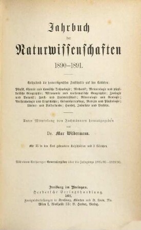 Jahrbuch der Naturwissenschaften. 6. 1890/91
