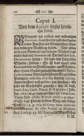 Caput I. Von dem Autore dieses herrlichen Liedes.