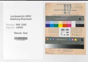 Entnazifizierung Karl Meurer , geb. 10.07.1904 (Kaufmann)