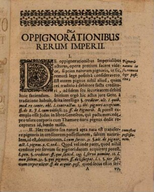 Diss. ... de oppignorationibus imperialibus