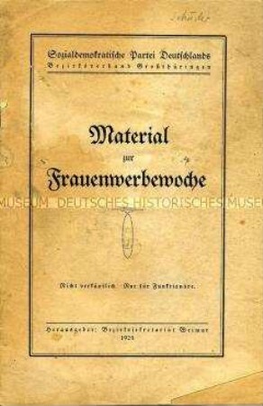 Statistisches Material der SPD zur Frauenwerbewoche