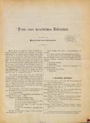 Probe einer heraldischen Bibliothek