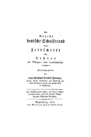 7: Der neueste deutsche Schulfreund - 1817