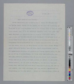 Brief an Samuel Fischer