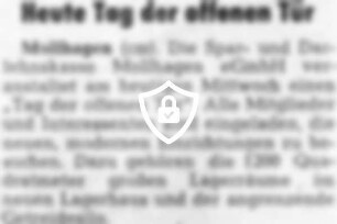 Heute Tag der offenen Tür