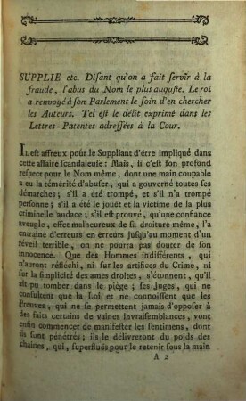 Requete Au Parlement Les Chambres Assemblées, Par Monseigneur Le Cardinal Prince Louis De Rohan-Soubise, etc.
