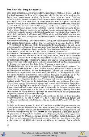 Das Ende der Burg Lichteneck