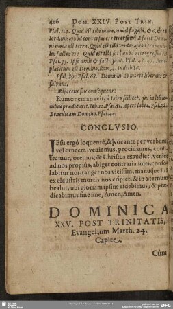 Dominica XXV. Post Trinitatis, Evangelium Matth. 24. Capite