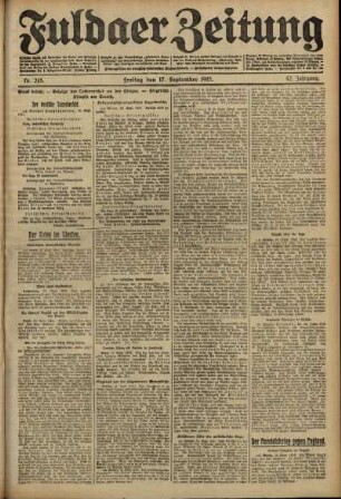 Ausgabe vom Freitag, den 17. September 1915.
