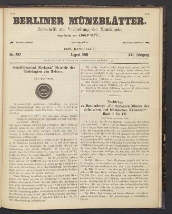 No. 252. August 1901