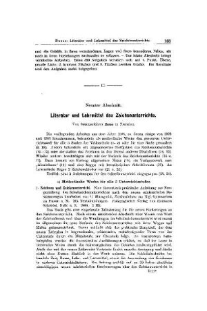 Literatur und Lehrmittel des Zeichenunterrichts