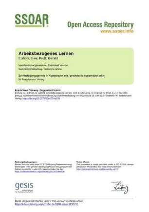 Arbeitsbezogenes Lernen