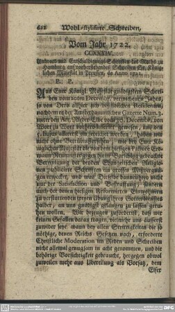 Vom Jahr 1722