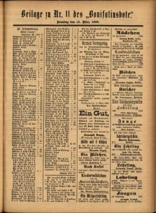 Zweite Ausgabe vom Sonntag, den 13. März 1898.