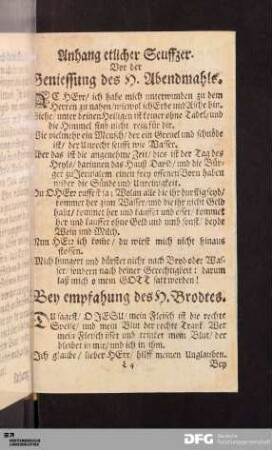 Anhang etlicher Seuffzer [...].