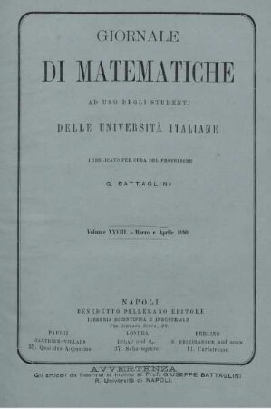 Volume XXVIII. - Marzo e Aprile 1890.