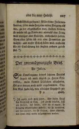 Der zweyundzwanzigste Brief. An Julien. - Der fünfundzwanzigste Brief. An Julien.