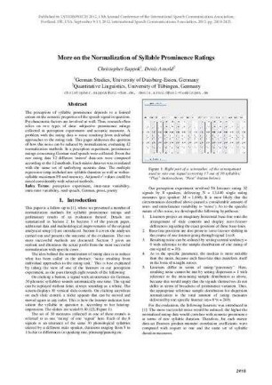 More on the Normalization of Syllable Prominence Ratings