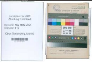 Entnazifizierung Martha Oben-Stintenberg , geb. 31.12.1898 (Haendlerin)