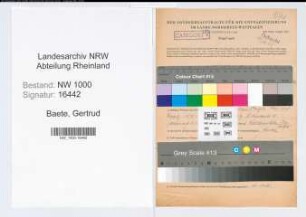Entnazifizierung Gertrud Baete, geb. 19.01.1902 ()