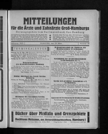 Jahrgang 1925, Hamburg, den 29. März, Nummer 13
