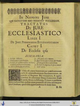 Liber I. De jure personarum ecclesiasticarum.