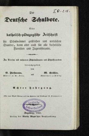 8: Der Deutsche Schulbote - 8. 1849