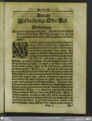 Andacht Auf das heilige Oster-Fest