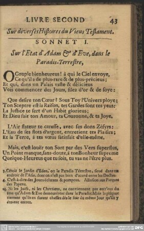 Livre Second. Sur diverses Histoires Du Vieus Testament