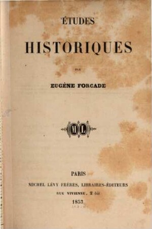 Études historiques