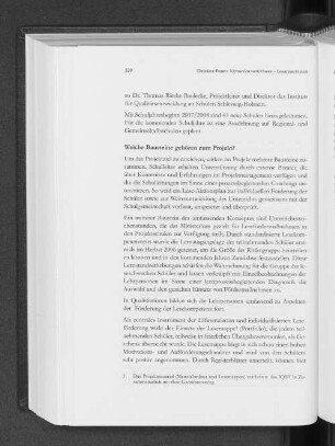 Welche Bausteine gehören zum Projekt?