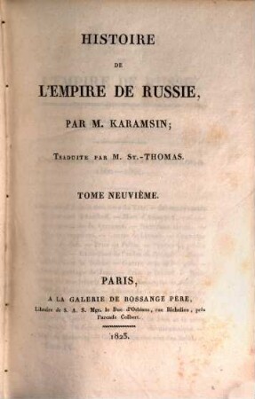 Histoire de l'empire de Russie, 9 (1823)