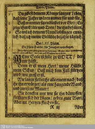 Der LXII. Psalm