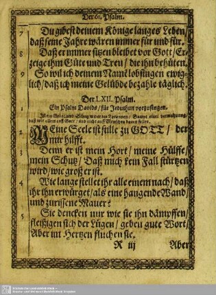 Der LXII. Psalm