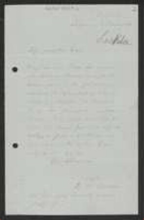 Brief von Hermann Beckler an Unbekannt