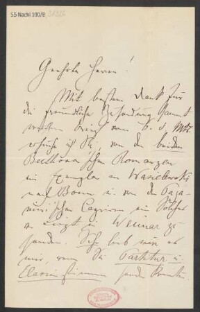 Brief an B. Schott's Söhne : 14.10.1883
