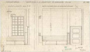 Fischer, Theodor; München - Westend, Bergmannstr.; Ledigenheim - Bierwirtschaft für Heiminsassen (Ansichten,Schnitte)