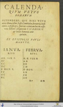 Calendarium Vetus Romanum