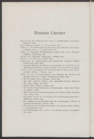 Benutzte Literatur